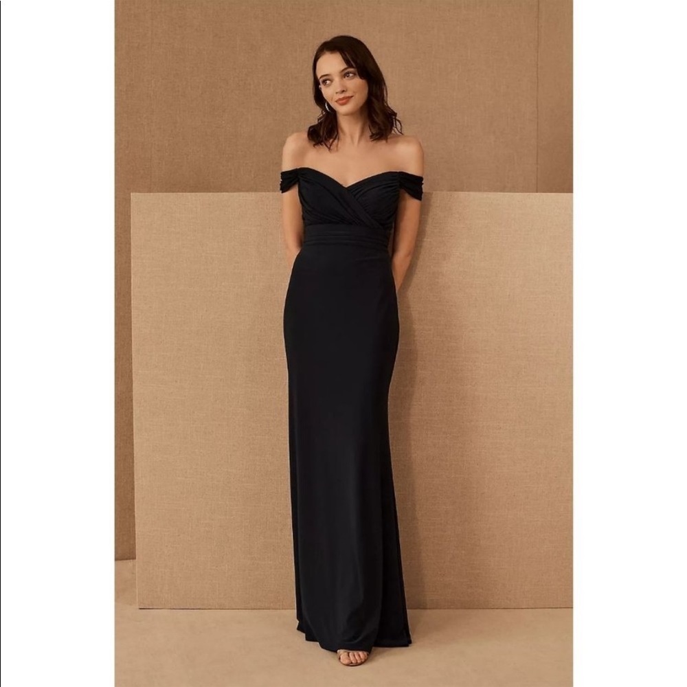 NWT BHLDN Racine Off-the-Shoulder Maxi Dress Navy Blue Size 6 Women's Gown